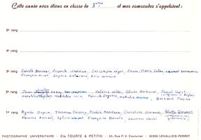 1981 1982 Cours Morvan Classe 3 les eleves
